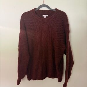 Lauren Conrad Cozy Cable-Knit Sweater - Burgundy